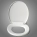 Woltu ATSP1004whi-a Toilet Seat Fast Releasing Soft Closing toilet seat with Cover size 16x14.3 inch Whisper Close Hinges White with Quick Release Function Round - B071798V1M